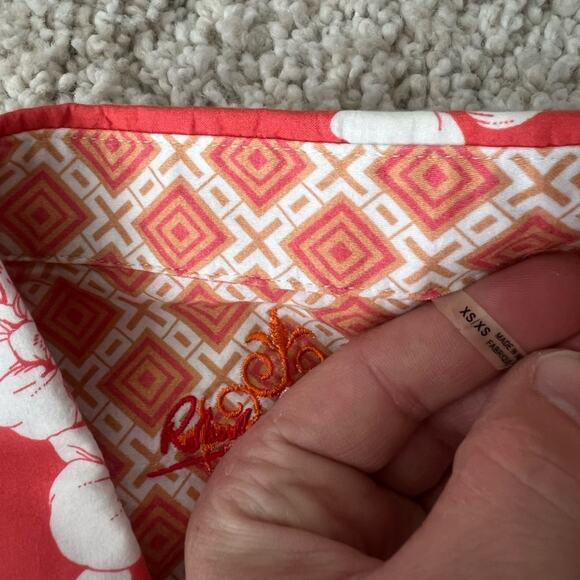 Robert Graham Coral Floral Button Down Collared Shirt XS - Picture 8 of 10